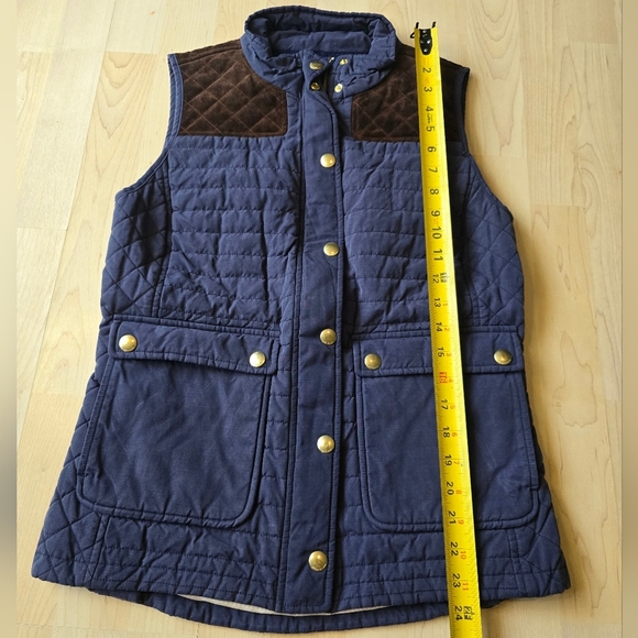 Vineyard Vines Navy Blue Suede Quilted Hunting Vest Size X-Small - Picture 9 of 12